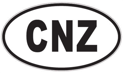 CNZ - 3 Letter Initials Oval Sticker