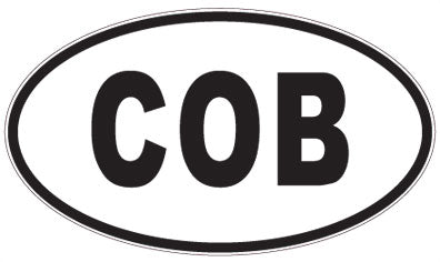COB - 3 Letter Initials Oval Sticker