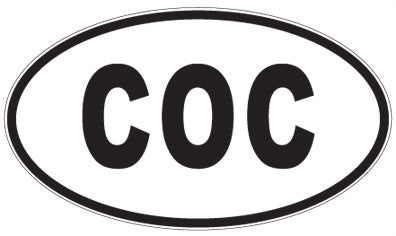 COC - 3 Letter Initials Oval Sticker