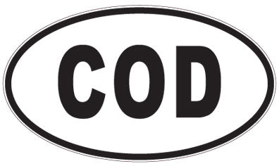 COD - 3 Letter Initials Oval Sticker