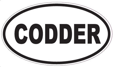 CODDER - Oval Sticker