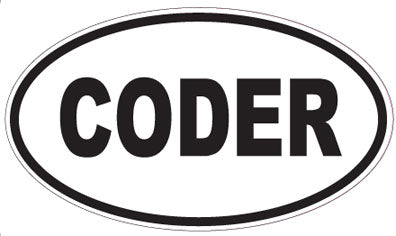 CODER - Oval Sticker