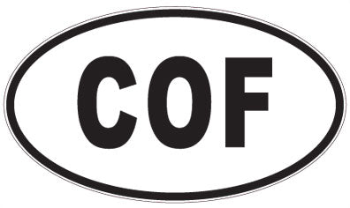 COF - 3 Letter Initials Oval Sticker