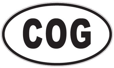 COG - 3 Letter Initials Oval Sticker
