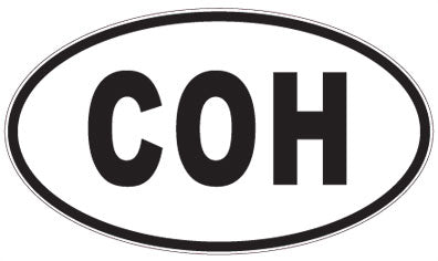 COH - 3 Letter Initials Oval Sticker