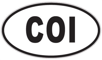 COI - 3 Letter Initials Oval Sticker