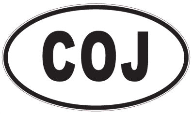 COJ - 3 Letter Initials Oval Sticker