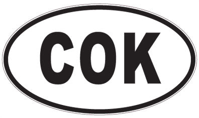 COK - 3 Letter Initials Oval Sticker