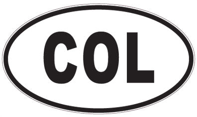 COL - 3 Letter Initials Oval Sticker
