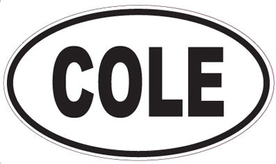 COLE - Oval Sticker