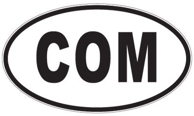 COM - 3 Letter Initials Oval Sticker