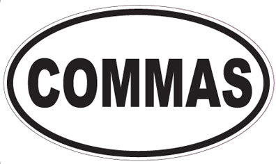 COMMAS - Oval Sticker