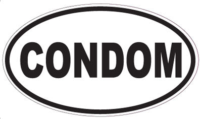 CONDOM - Oval Sticker