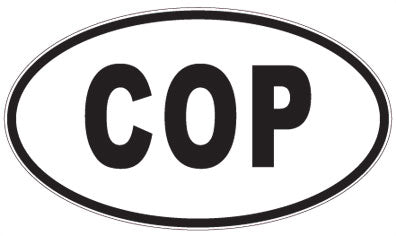 COP - 3 Letter Initials Oval Sticker
