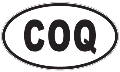 COQ - 3 Letter Initials Oval Sticker