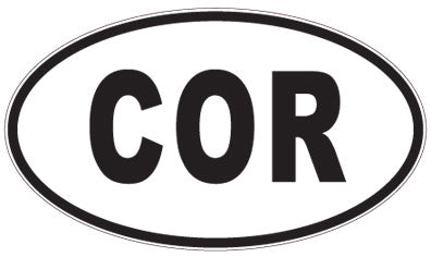 COR - 3 Letter Initials Oval Sticker