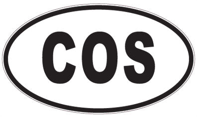 COS - 3 Letter Initials Oval Sticker