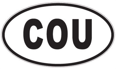 COU - 3 Letter Initials Oval Sticker
