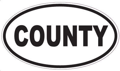 COUNTY - Oval Sticker