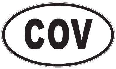 COV - 3 Letter Initials Oval Sticker