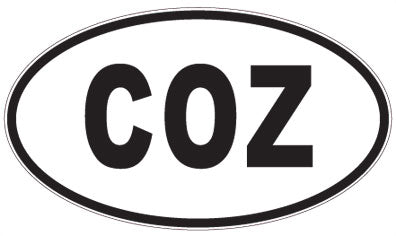 COZ - 3 Letter Initials Oval Sticker