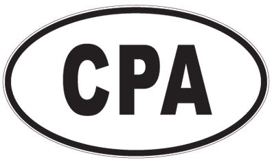 CPA - 3 Letter Initials Oval Sticker