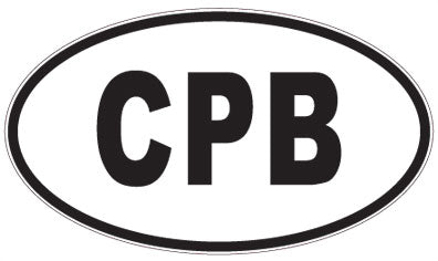 CPB - 3 Letter Initials Oval Sticker