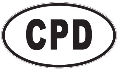 CPD - 3 Letter Initials Oval Sticker