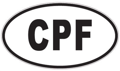 CPF - 3 Letter Initials Oval Sticker