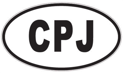 CPJ - 3 Letter Initials Oval Sticker