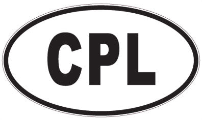 CPL - 3 Letter Initials Oval Sticker