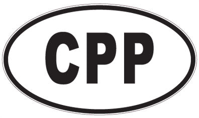CPP - 3 Letter Initials Oval Sticker