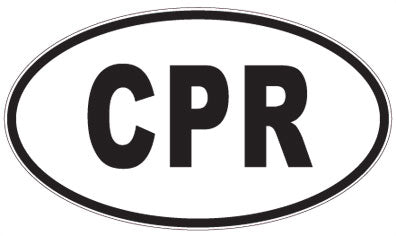 CPR - 3 Letter Initials Oval Sticker
