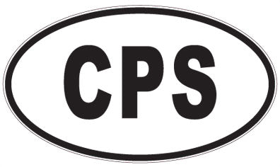 CPS - 3 Letter Initials Oval Sticker