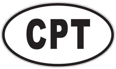 CPT - 3 Letter Initials Oval Sticker