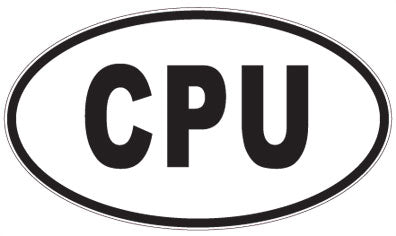 CPU - 3 Letter Initials Oval Sticker