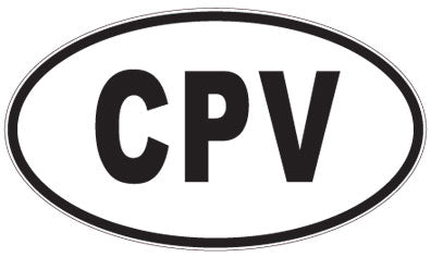 CPV - 3 Letter Initials Oval Sticker