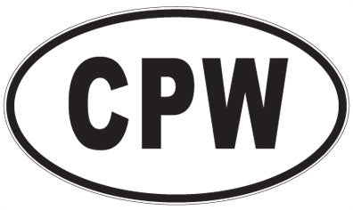 CPW - 3 Letter Initials Oval Sticker