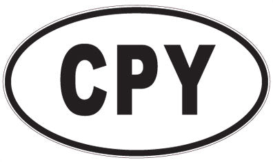 CPY - 3 Letter Initials Oval Sticker