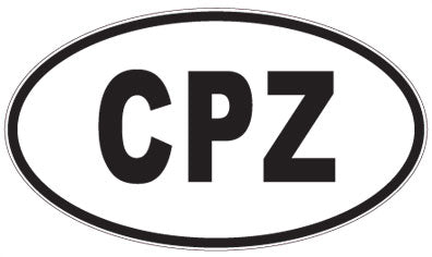 CPZ - 3 Letter Initials Oval Sticker