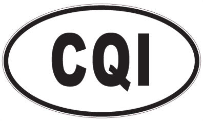 CQI - 3 Letter Initials Oval Sticker