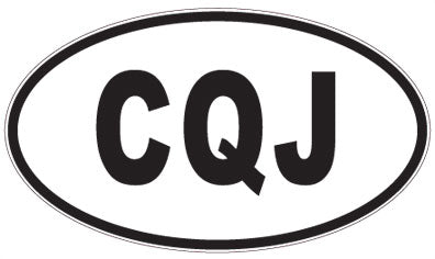 CQJ - 3 Letter Initials Oval Sticker