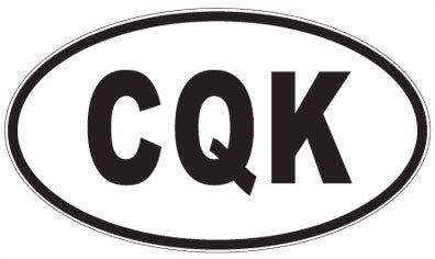 CQK - 3 Letter Initials Oval Sticker