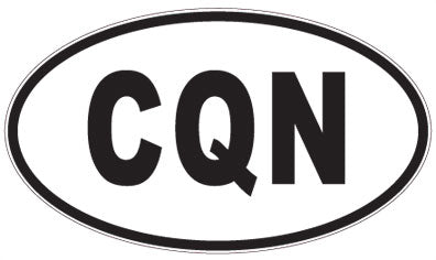 CQN - 3 Letter Initials Oval Sticker