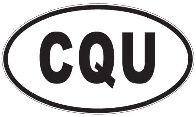 CQU - 3 Letter Initials Oval Sticker