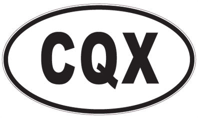 CQX - 3 Letter Initials Oval Sticker