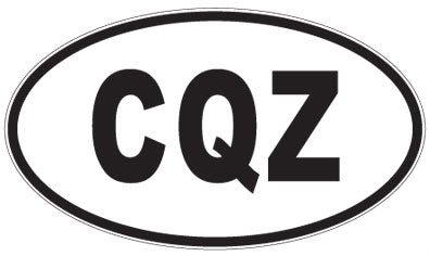 CQZ - 3 Letter Initials Oval Sticker