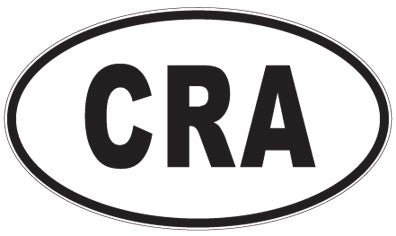 CRA - 3 Letter Initials Oval Sticker