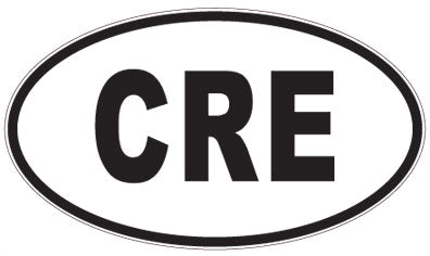 CRE - 3 Letter Initials Oval Sticker