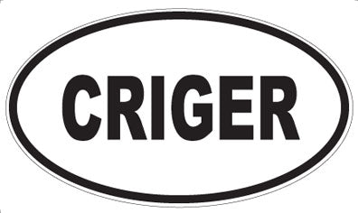 CRIGER - Oval Sticker
